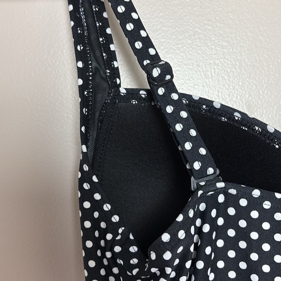 Niptuck Multi Fit Cup One Piece Swimsuit Black White Polka Dot Size 8 - Picture 7 of 16
